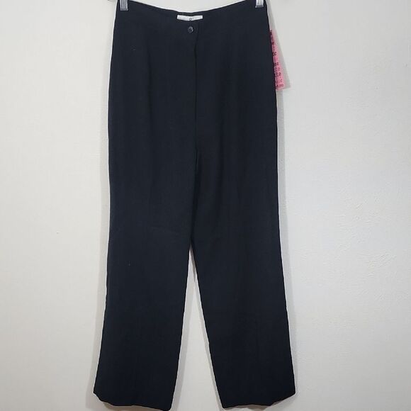 The Studio John Meyer of Norwich Wool Black Lined Trousers NWT Size 8P - Picture 1 of 11